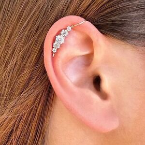 Cute Ear cuffs, No Piercing, Gift for her, Diamond Ear Cuff, Handmade Ear Cuff
